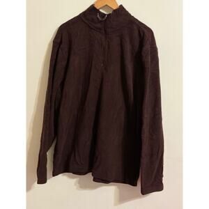 St John's Bay Men's Brown Size XL Quarter Zip Pullover Sweatshirt